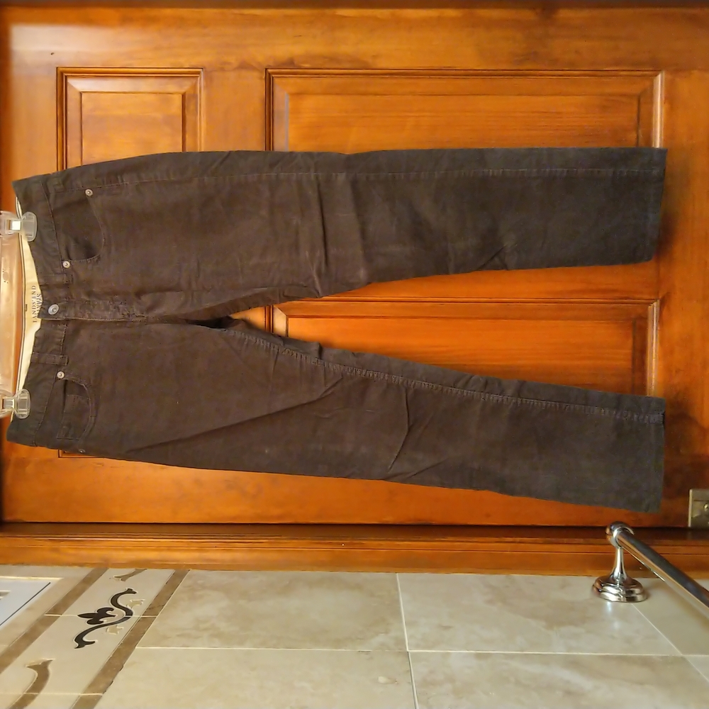 Lands' End Canvas Chocolate Brown Low Rise Slim Leg Corduroy Size 29 Stretch